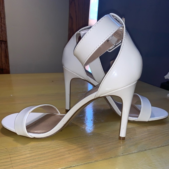 simple white heels